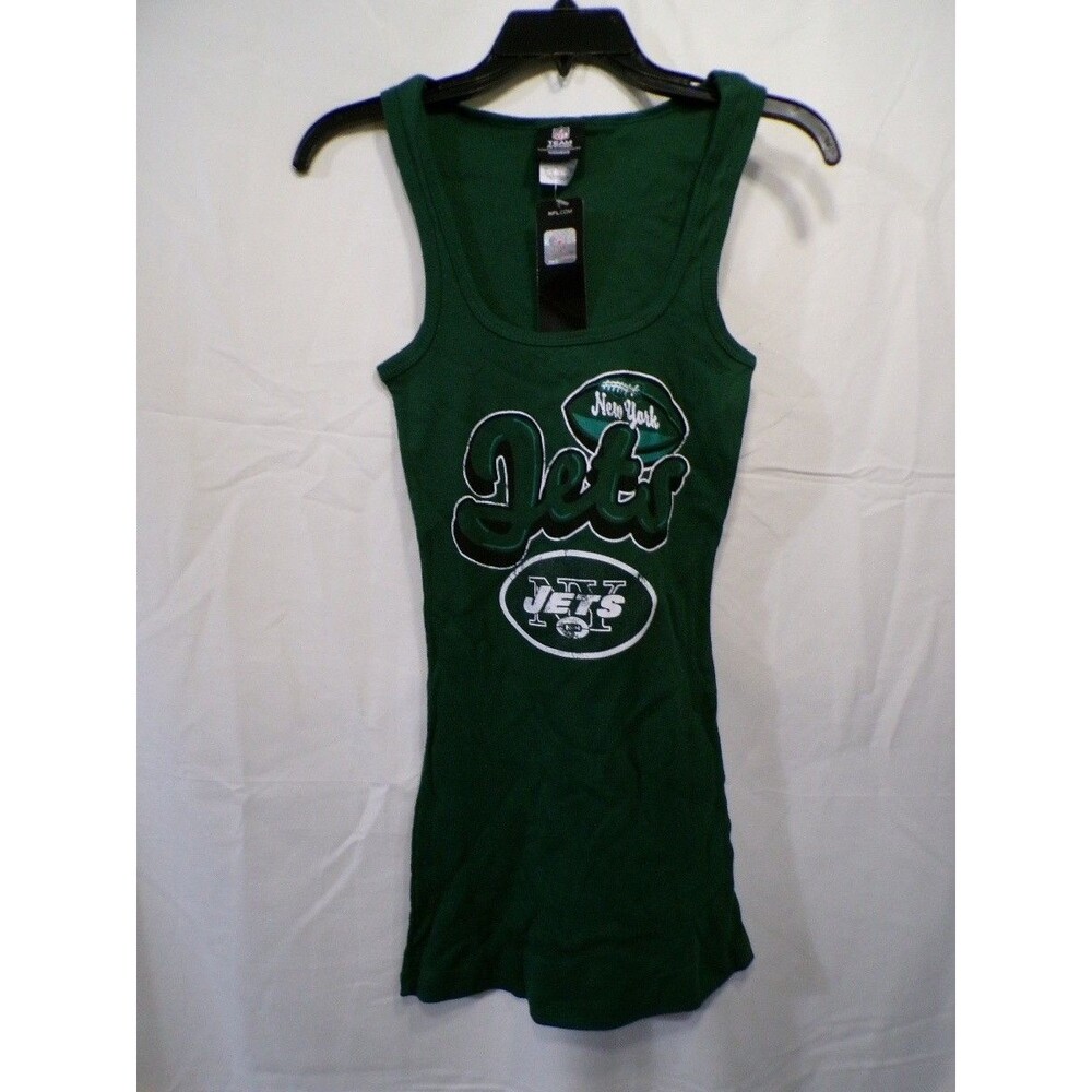Team Apparel Jets Women's Tank Top Large Hunter Green Ribbed